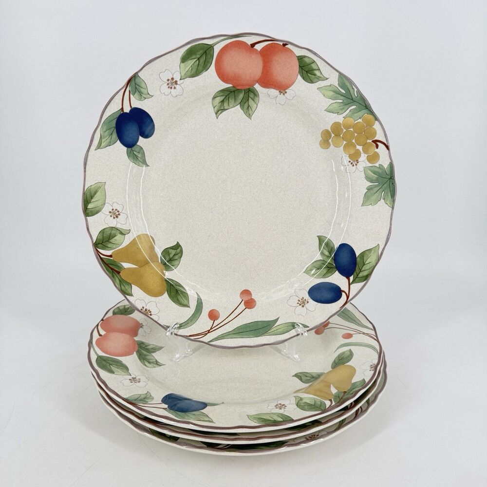 Mikasa Country Classics Fruit Panorama DC014 Dinner Plates 11” Set of 4